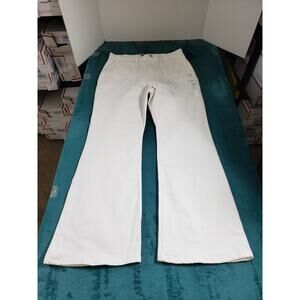 Gap Jeans Size 14 Women White Pants Stretch Denim Ladies Mid Rise 70s Flared NWT